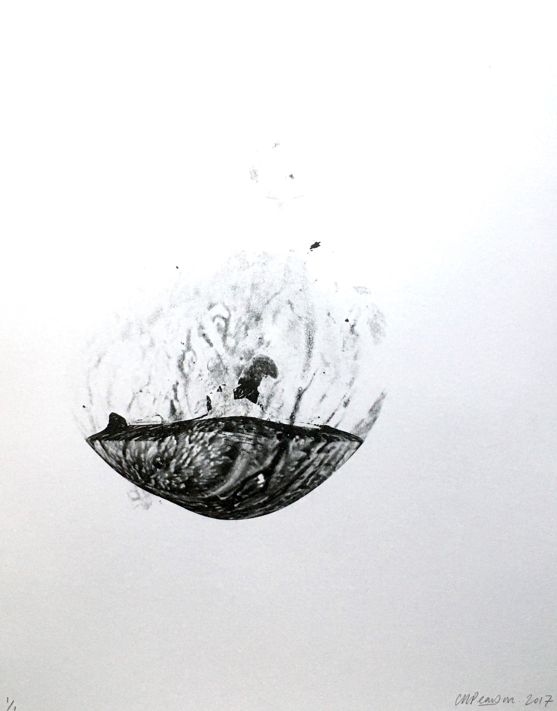 Monoprint (created by squeezing an inked inflated balloon through the printing press) / Copyright © Christopher Pearson 2017