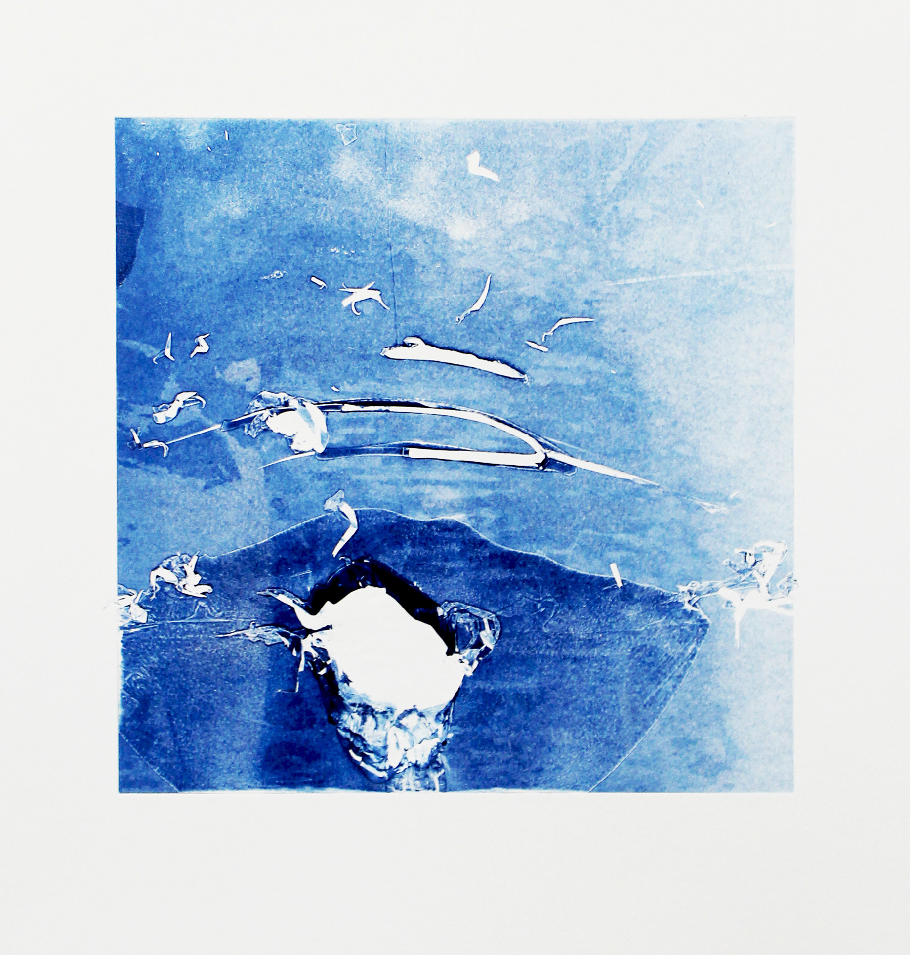 Monoprint (created by squeezing an inflated balloon through the printing press under an inked plate) / Copyright © Christopher Pearson 2017