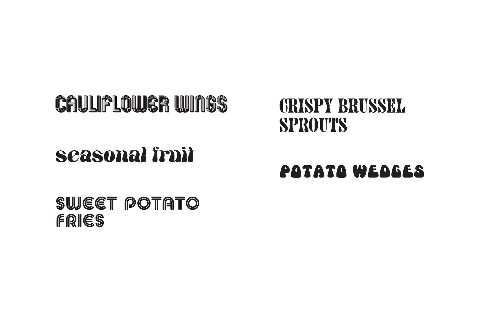 Additional Type Used for Menus
