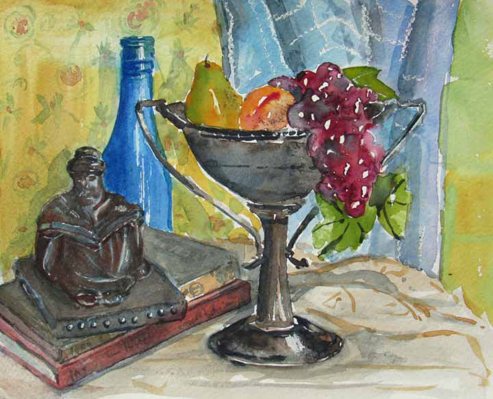 Still Life with Grapes 7 x 8