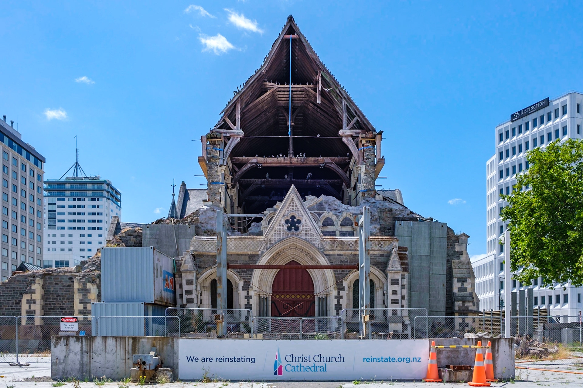Cathedral in Christchurch damaged by the earthquake