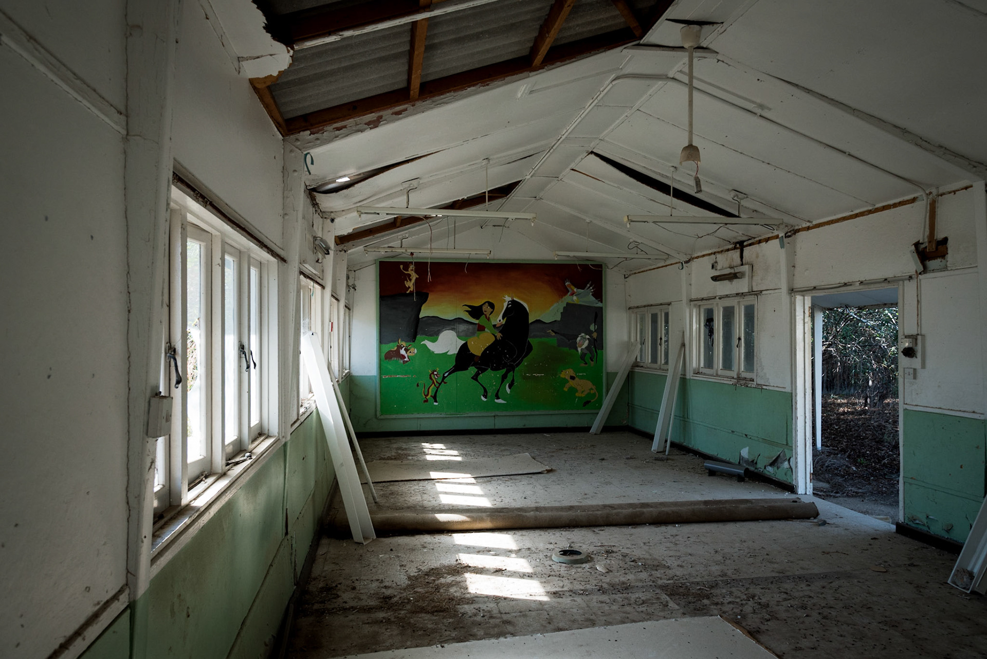Abandoned classroom at Berengaria Village in Limassol, Cyprus