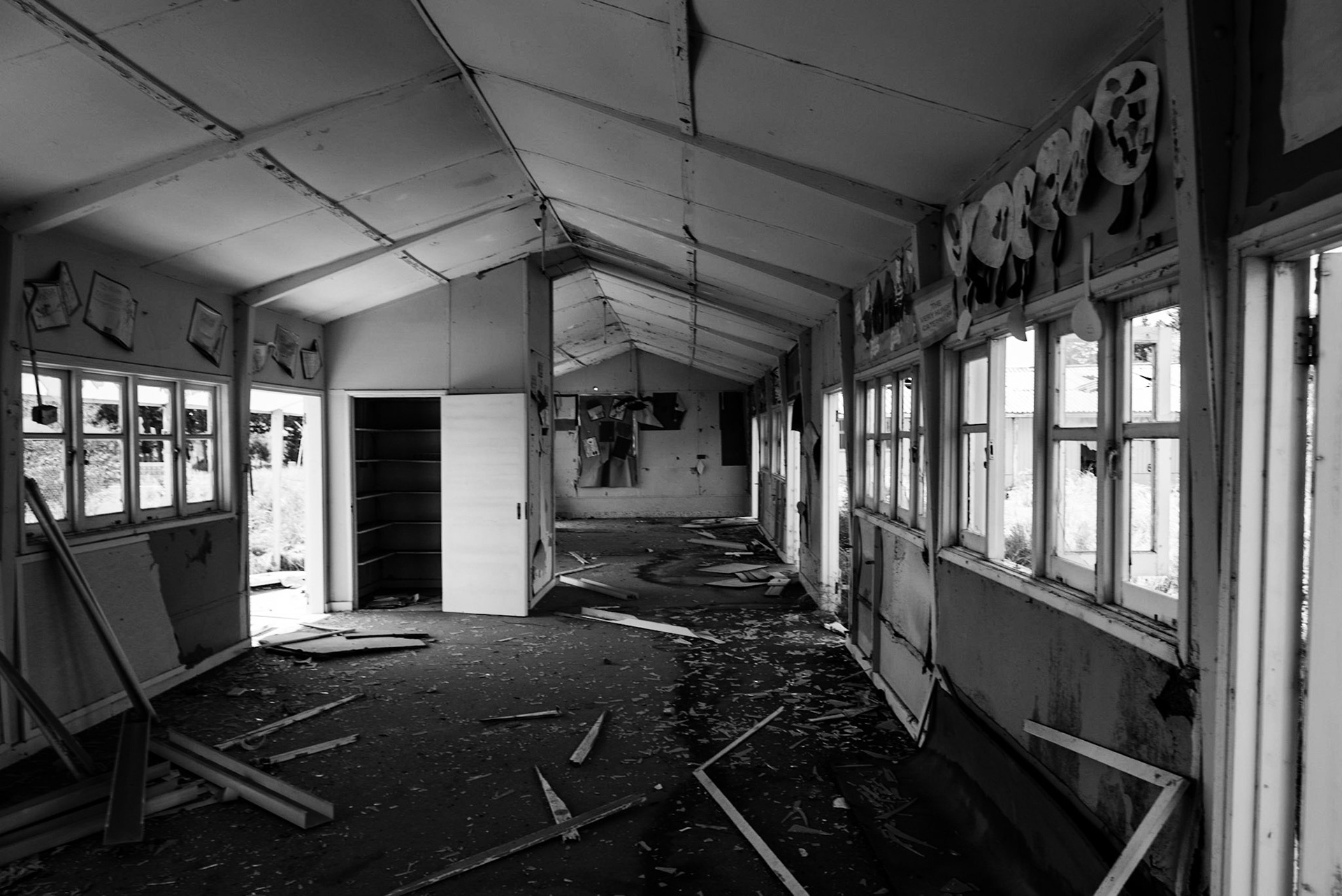Abandoned classroom at Berengaria Village in Limassol, Cyprus