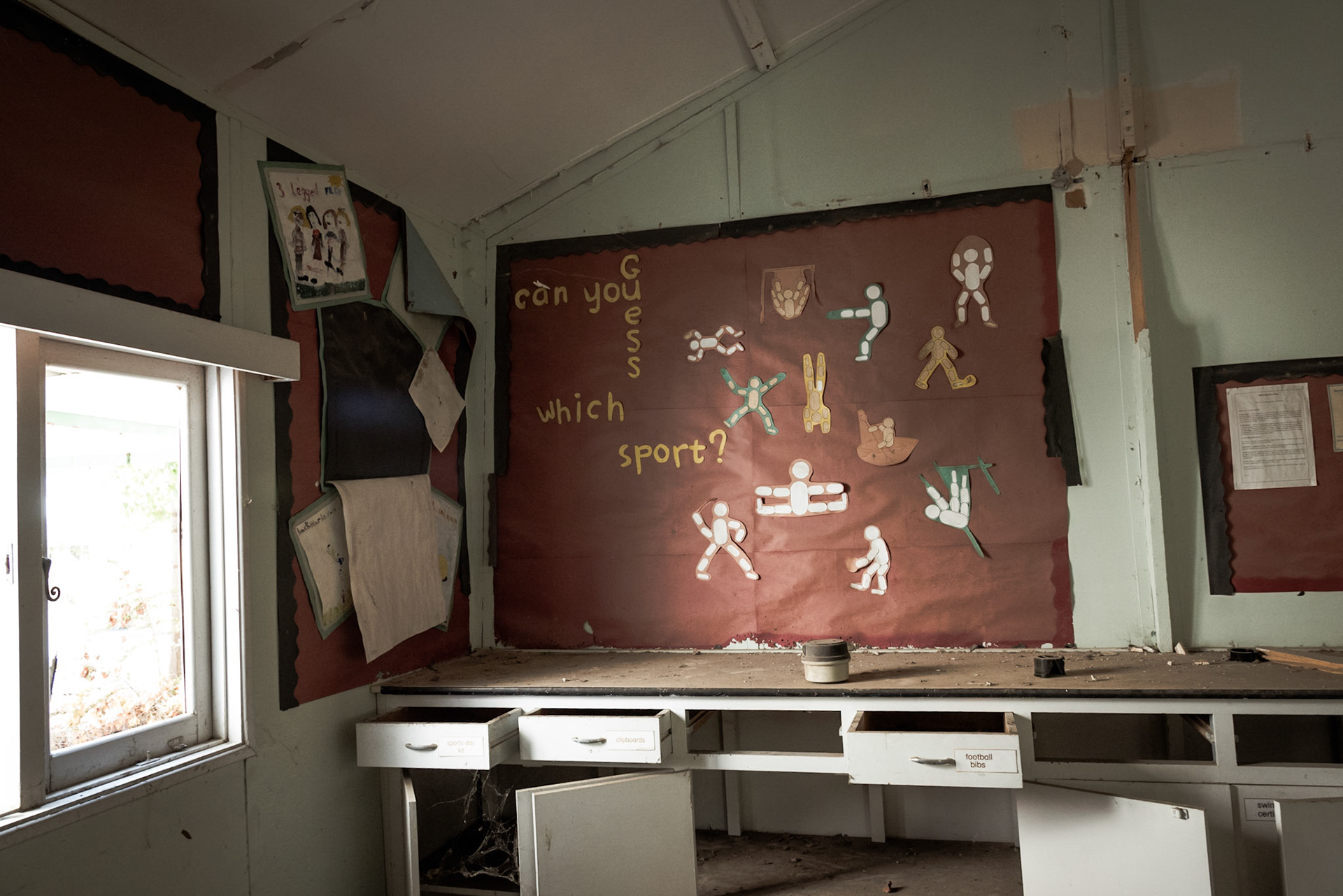 Abandoned classroom at Berengaria Village in Limassol, Cyprus