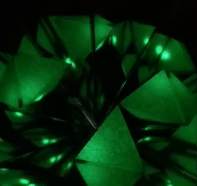 Polyhedral kaleidoscope test with LED lighting