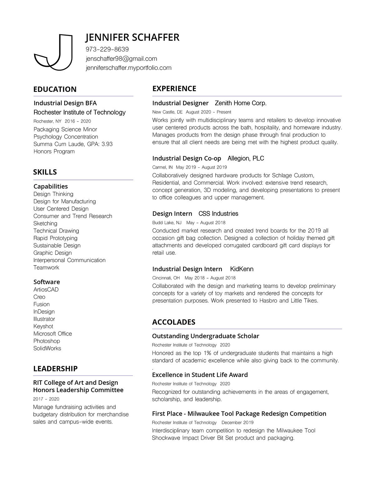 Jennifer Schaffer - Resume