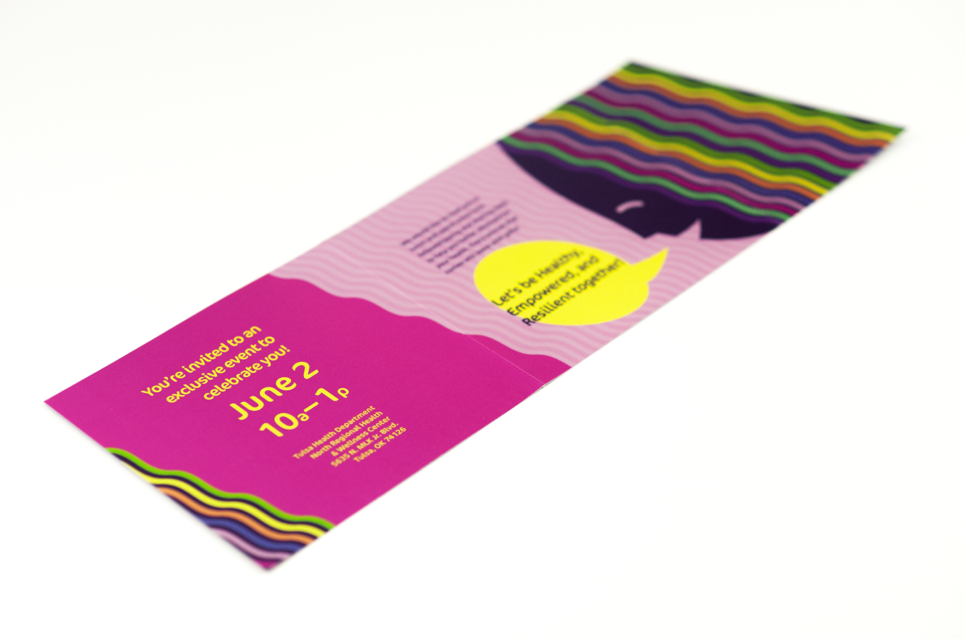 print example of invitation for non profit event brand design