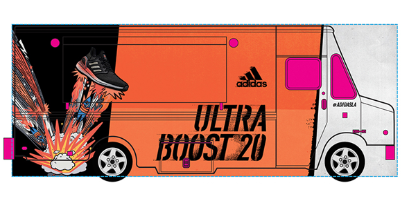 vector graphics layout for side of modified food truck