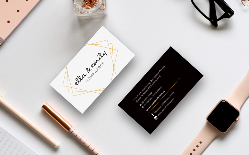 Ella and Emily Homewares business cards