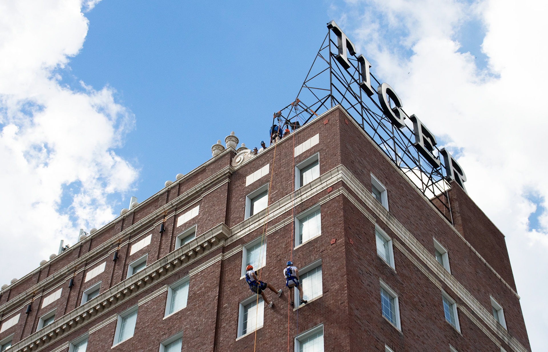 Love INC’s first big fundraiser, Over the Edge, had over 50 people rappel 140-feet down the front of the Tiger Hotel. The hotel is celebrating its 90th anniversary this year and held a celebration after the rappelling.