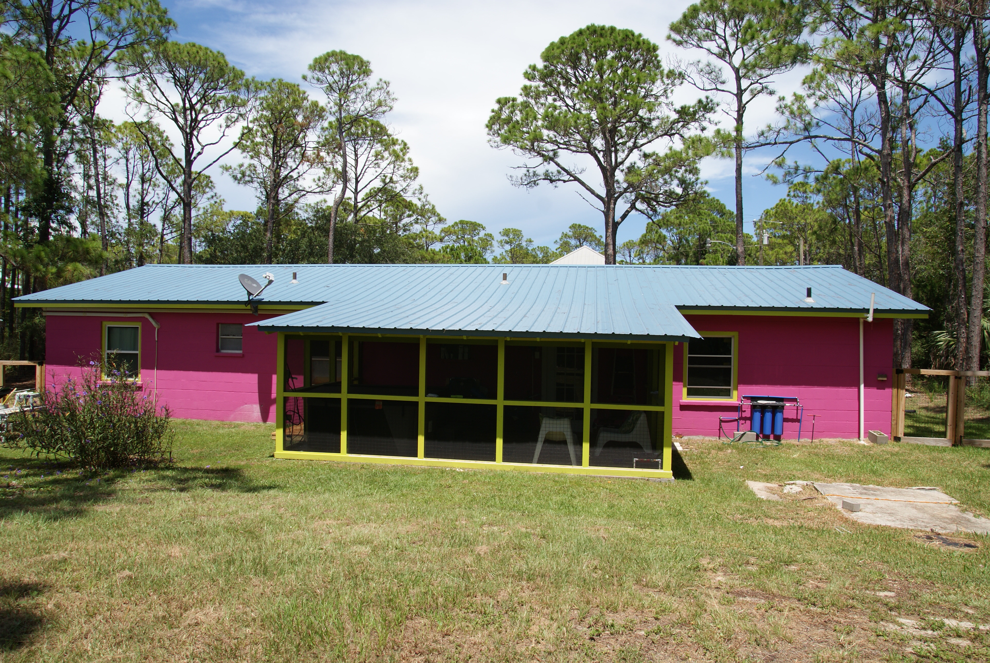 Backyard and screened in porch