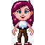A small pixel self portrait in the form of a practice idle animation