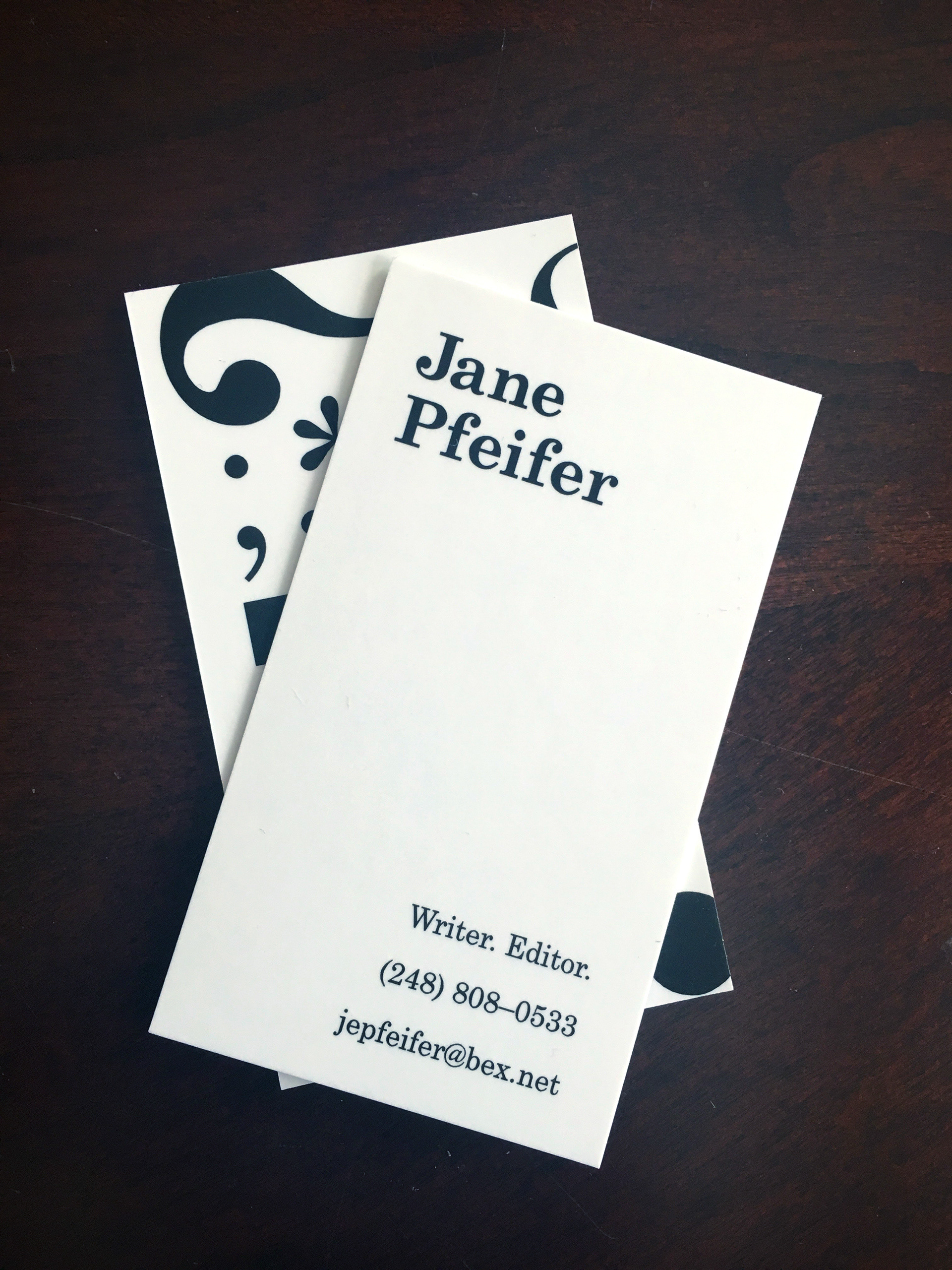 Cards printed by Moo. Soft-touch finish.
