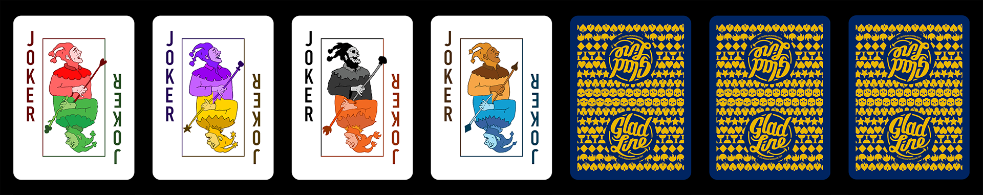 Glad Line 8 Suit Fully Illustrated Playing Card Deck