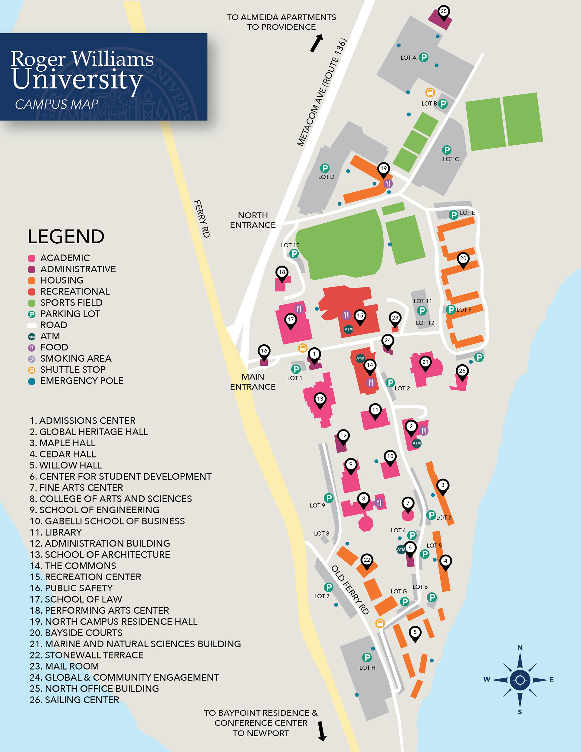 Roger Williams Campus Map kelly donahue   RWU Campus Map