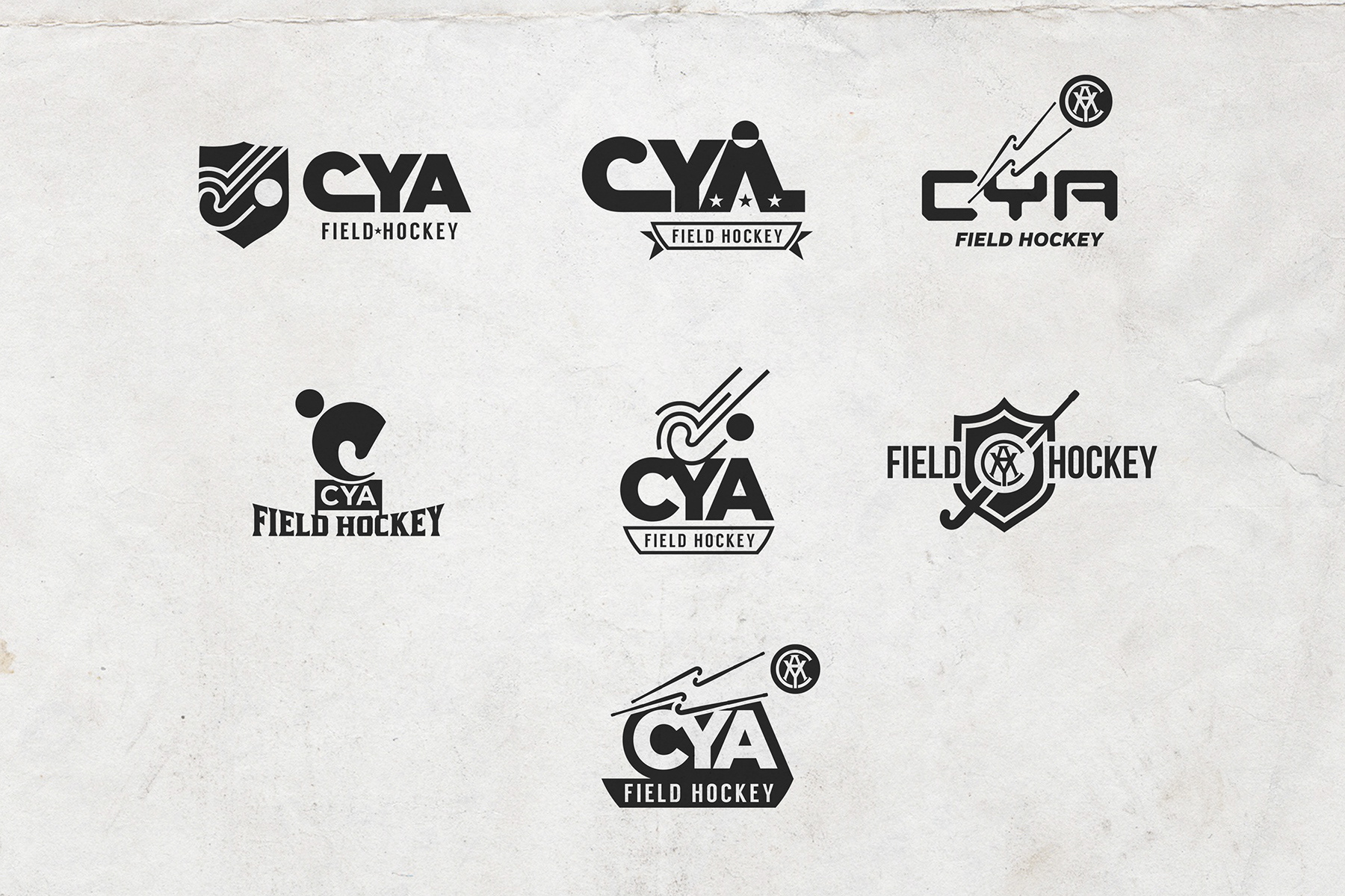 Youth field hockey sport logo comps