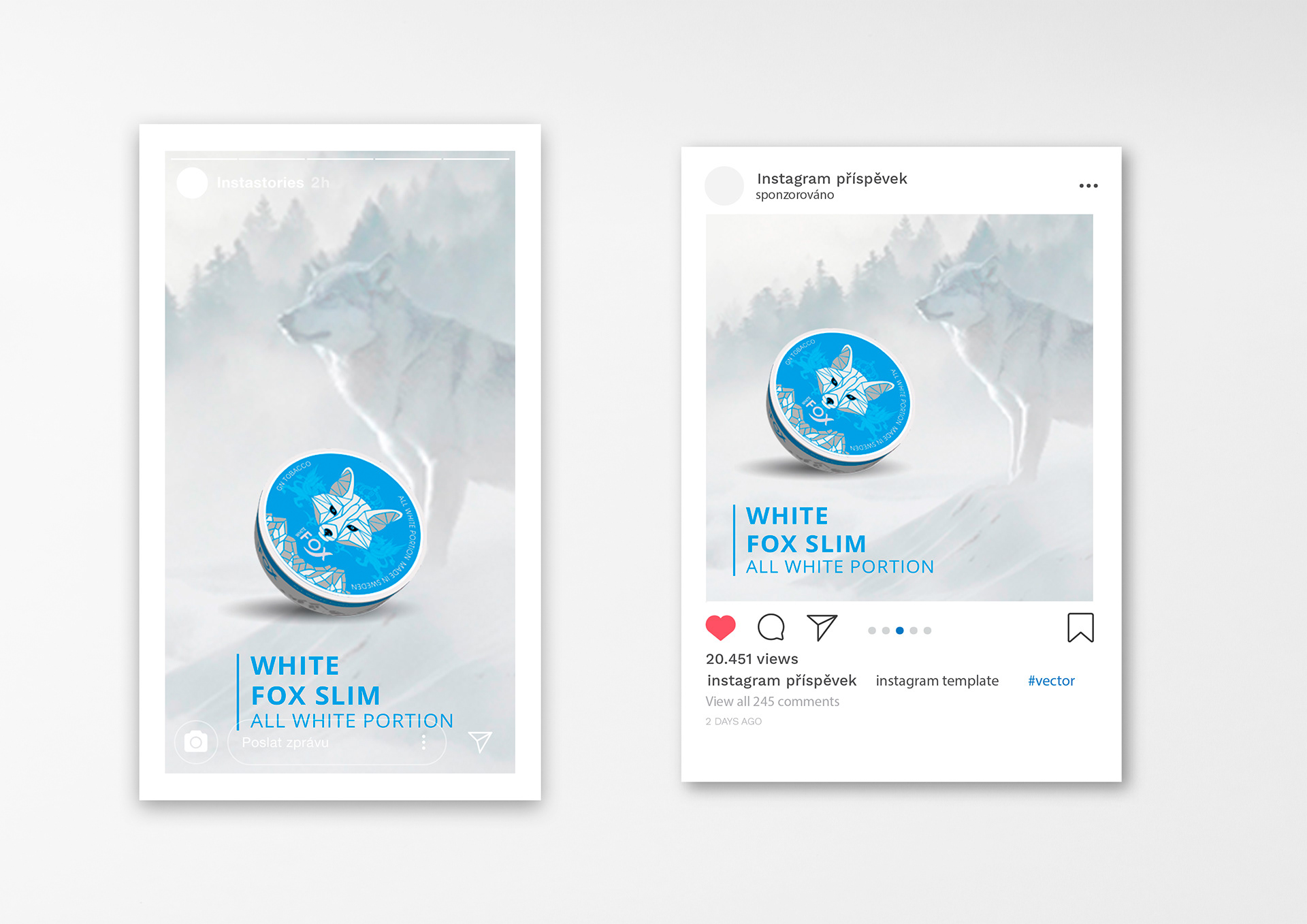 Instagramové příspěvky - White fox slim