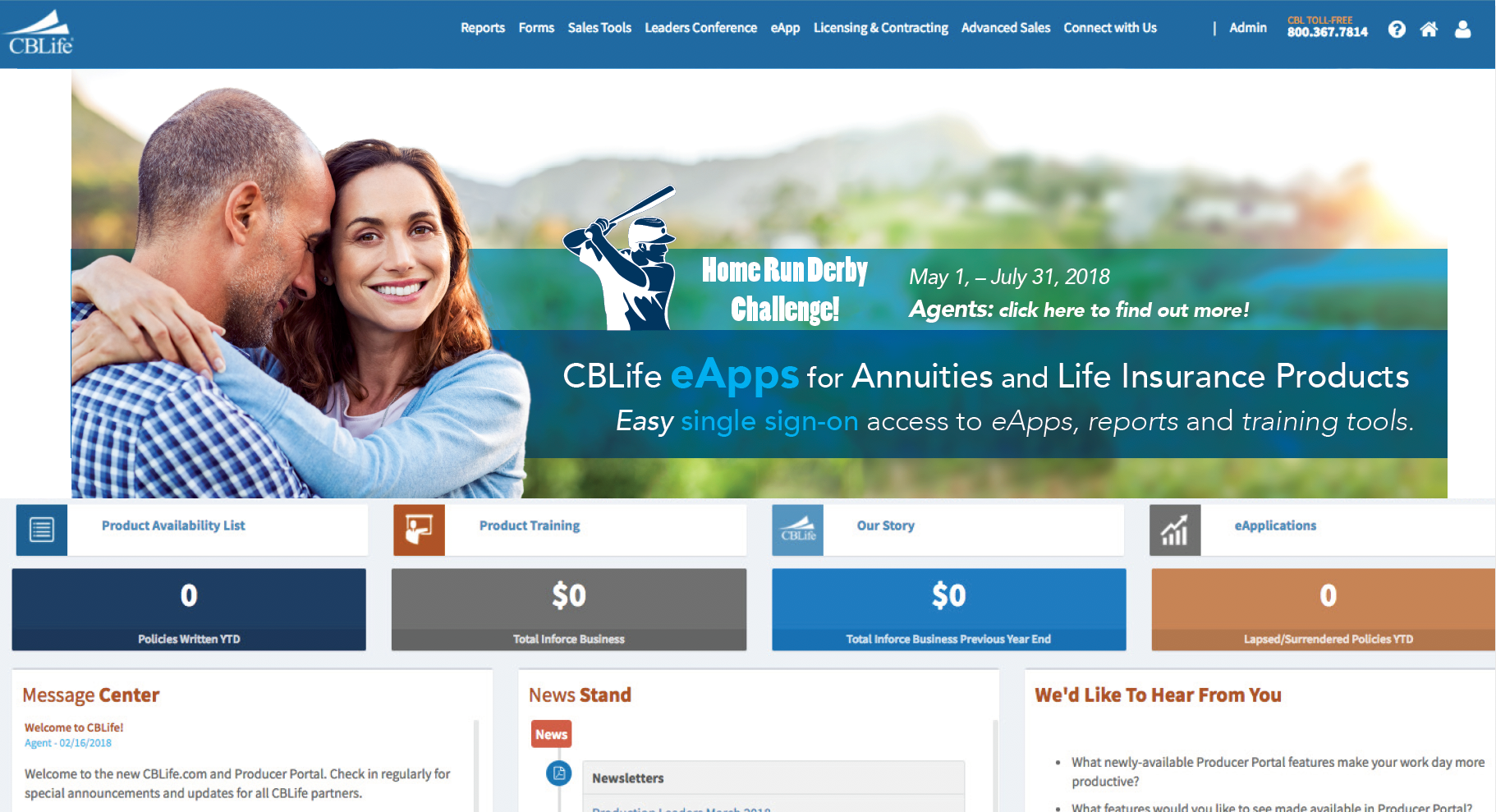 Agent portal for annuity product producers.