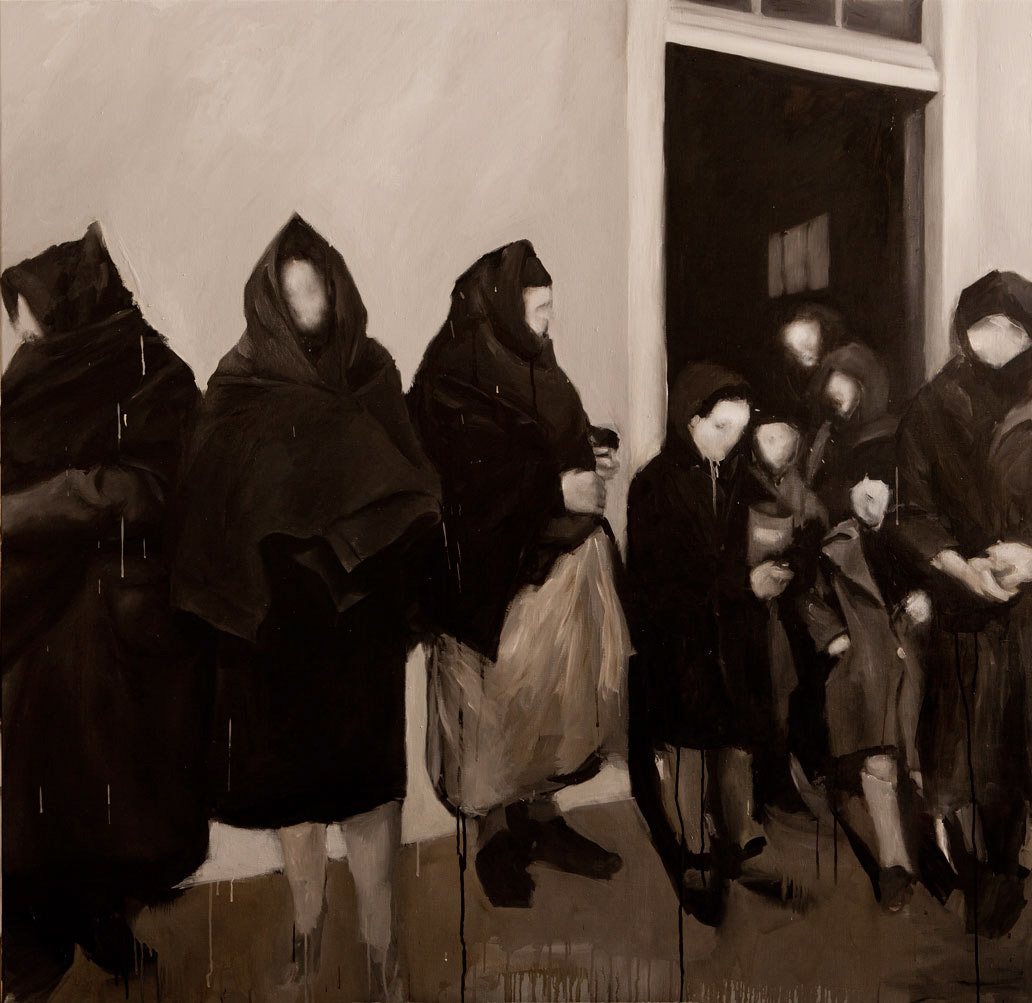 Refugees II, 2014, oil on canvas, 146 x 146 cm