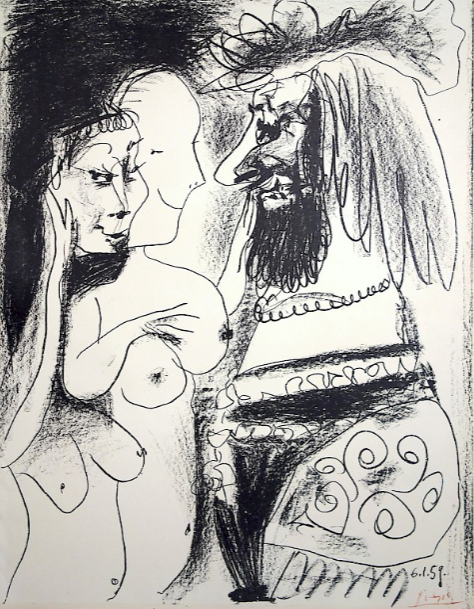 "The Old King" Lithograph, c.1959, Edition:1000, StampSigned in Red LR, Image:25.5 x 19.5", Ref.: Bloch 869, Please Inquire