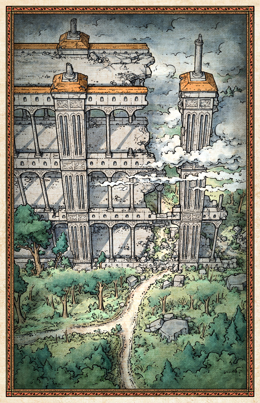 Ruined Bridge Illustration