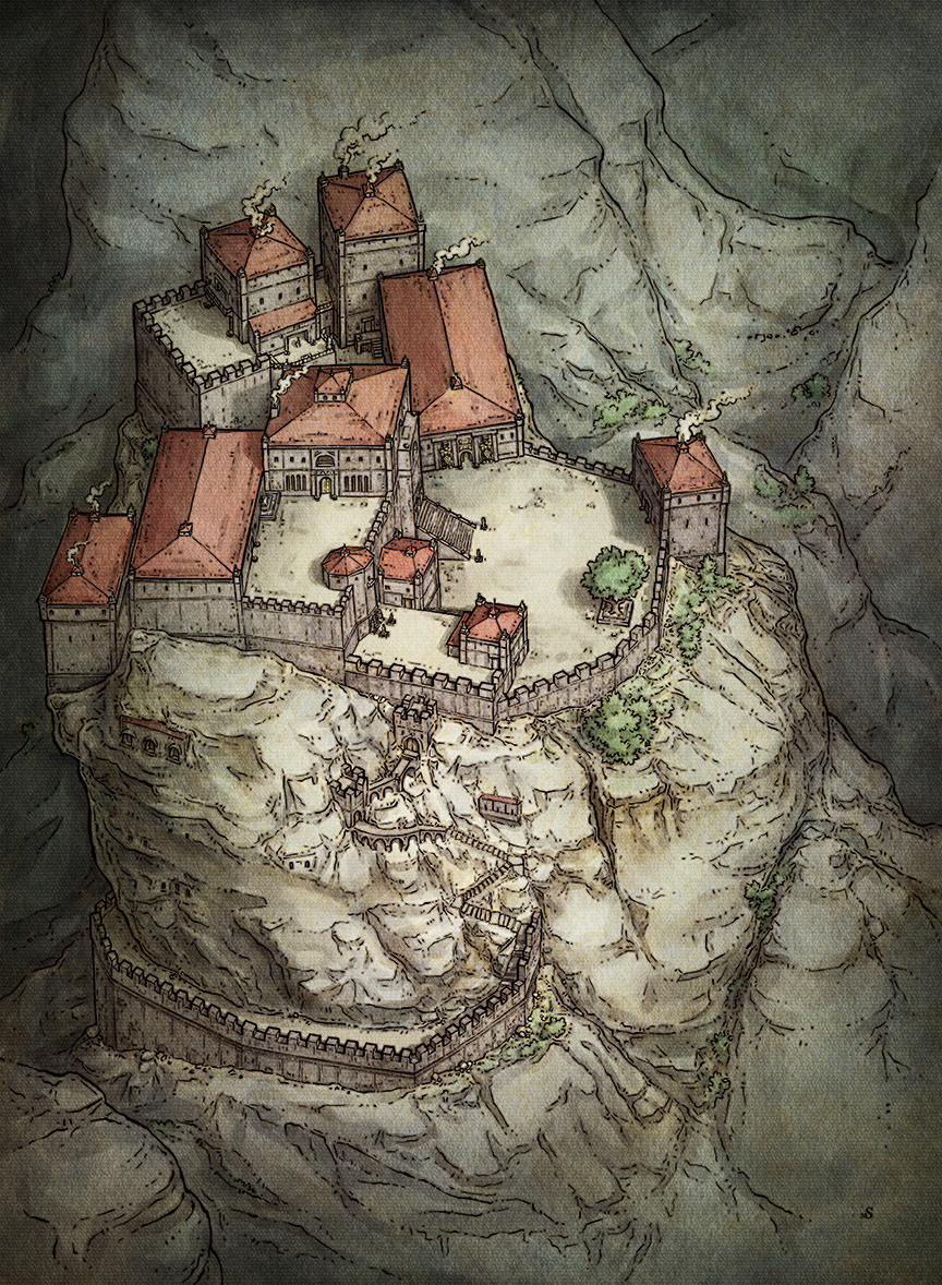 D&D Dwarven Stronghold Illustration