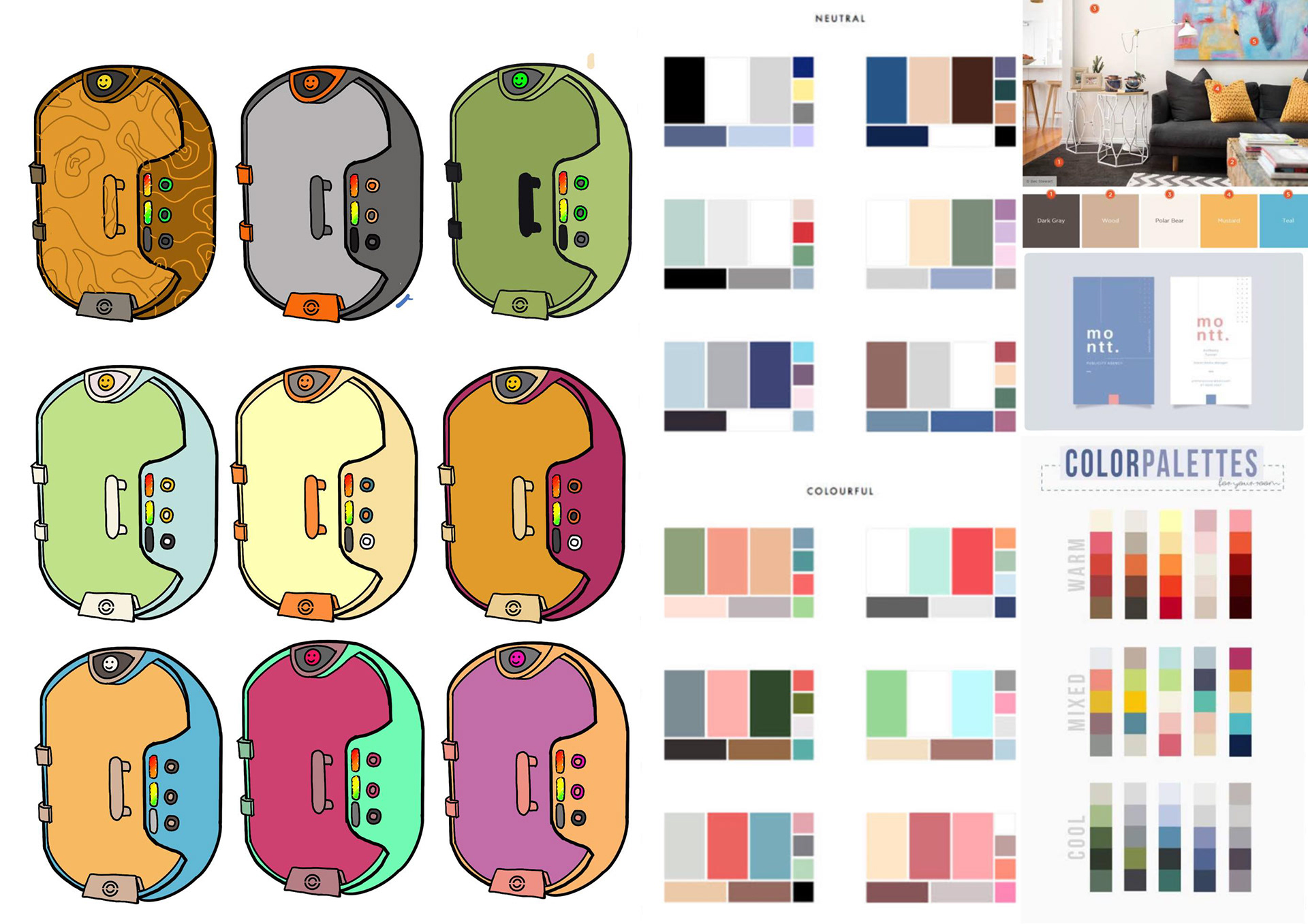 Picking colours, material and finish 