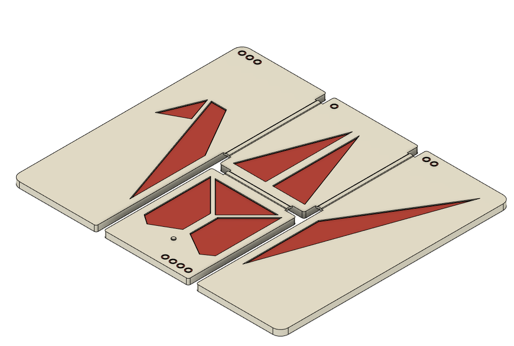 Folding board perspective view