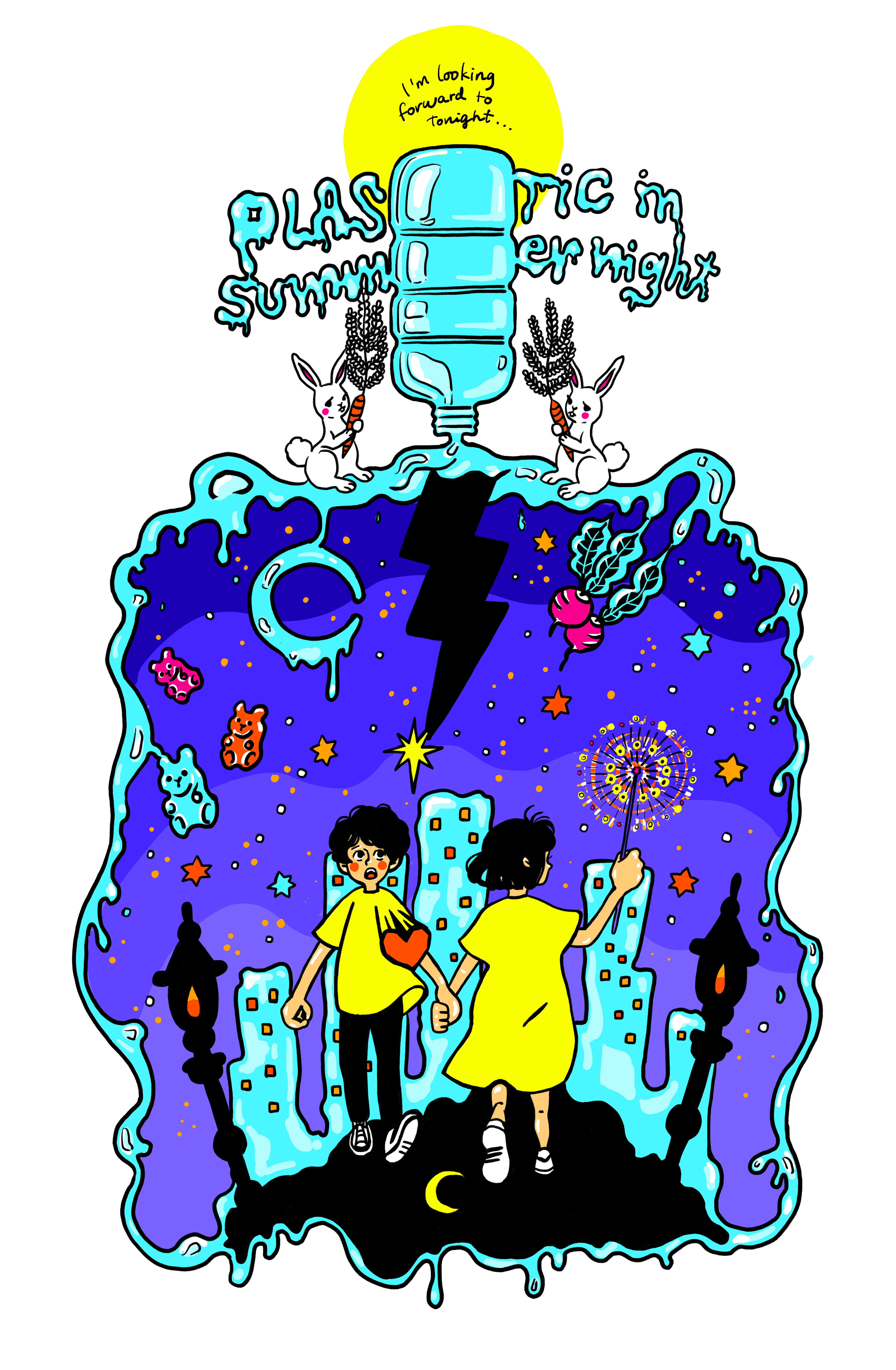 Plastic in summer night 