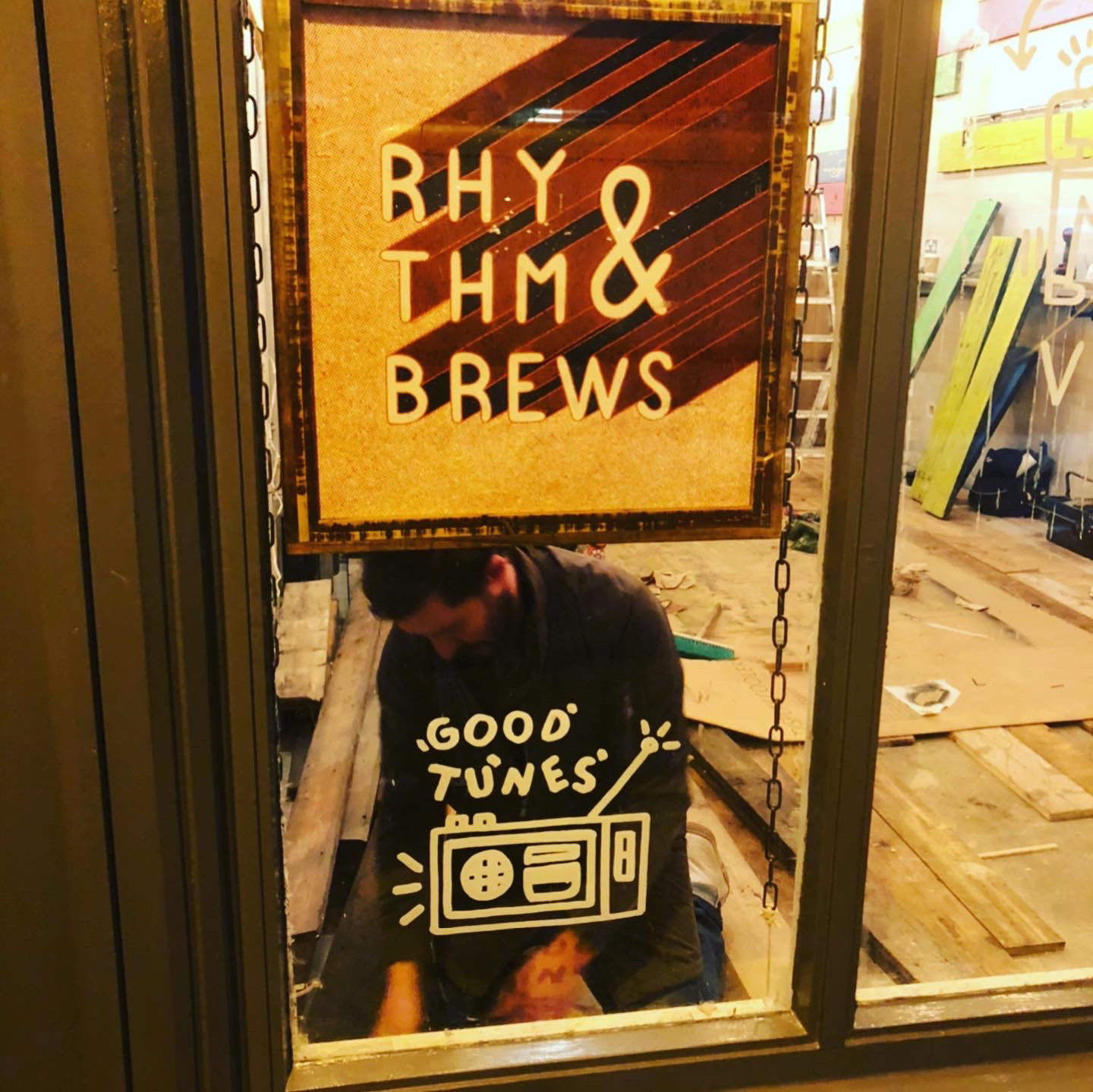 light box and window decal