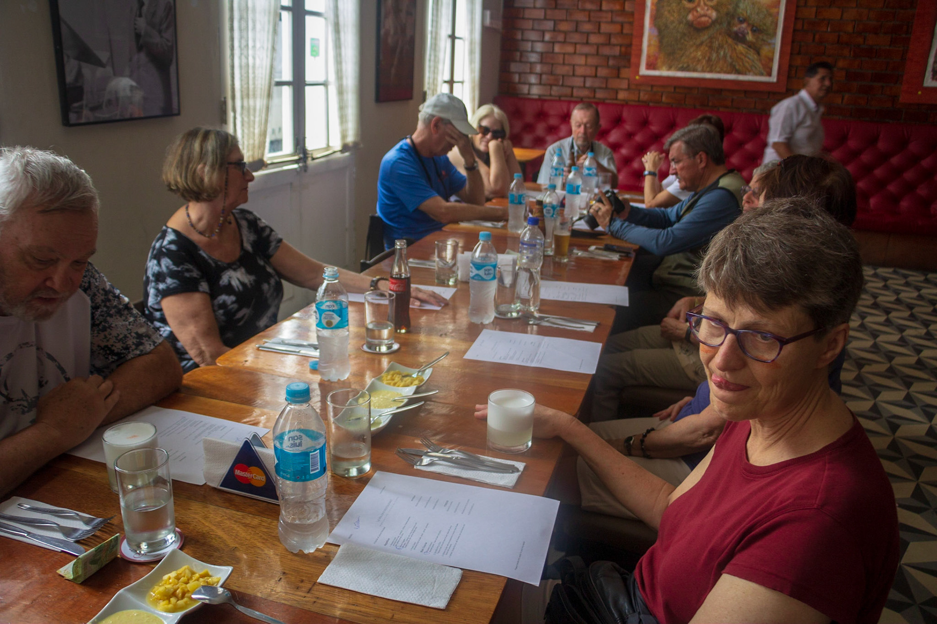 Enjoying famous pisco sours