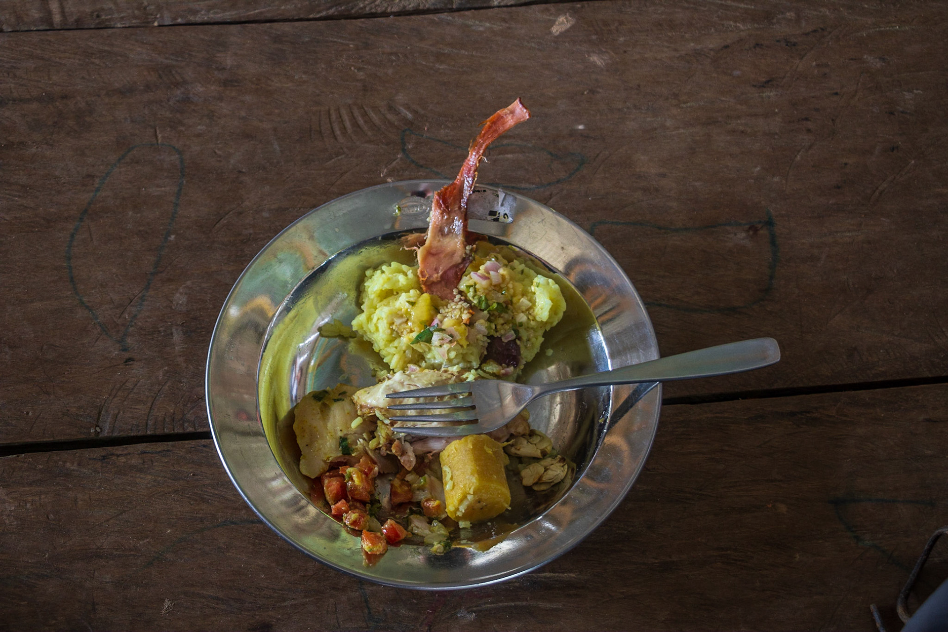 lunch, including fish and guinia pig