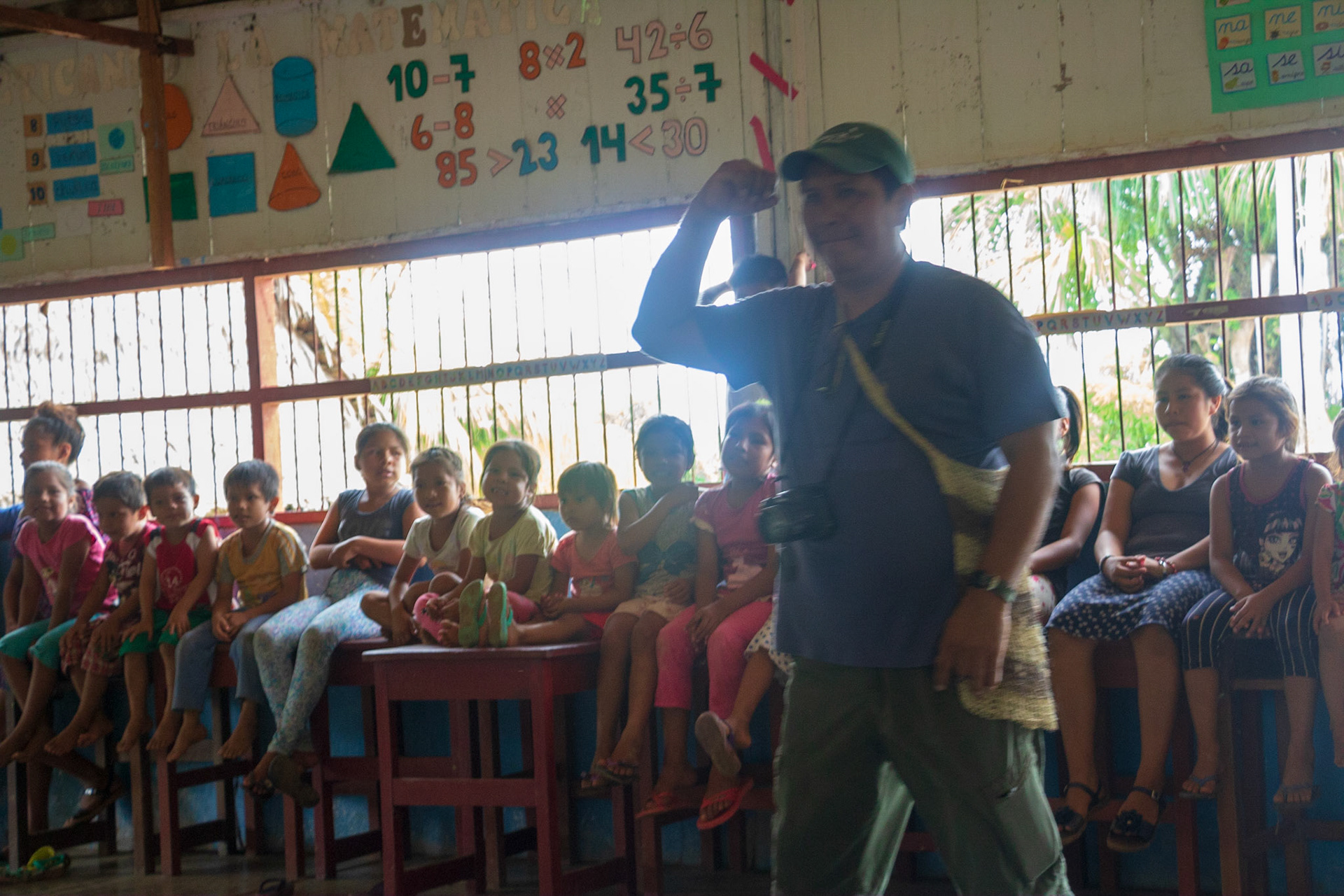 Eric and school kids