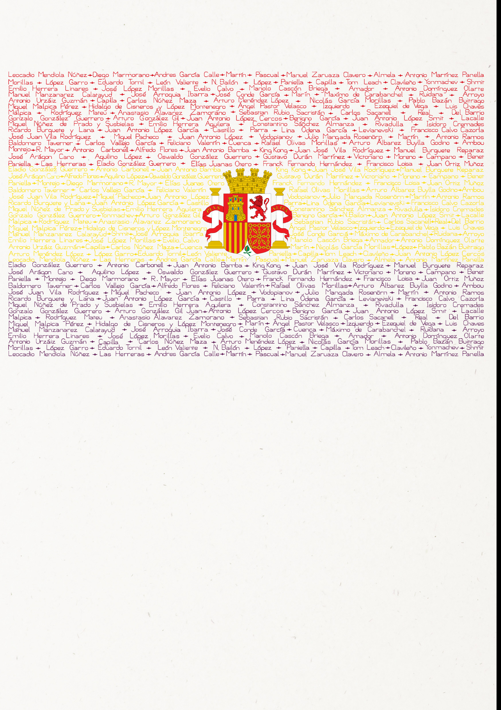 Drapeau de la république espagnole en typographie