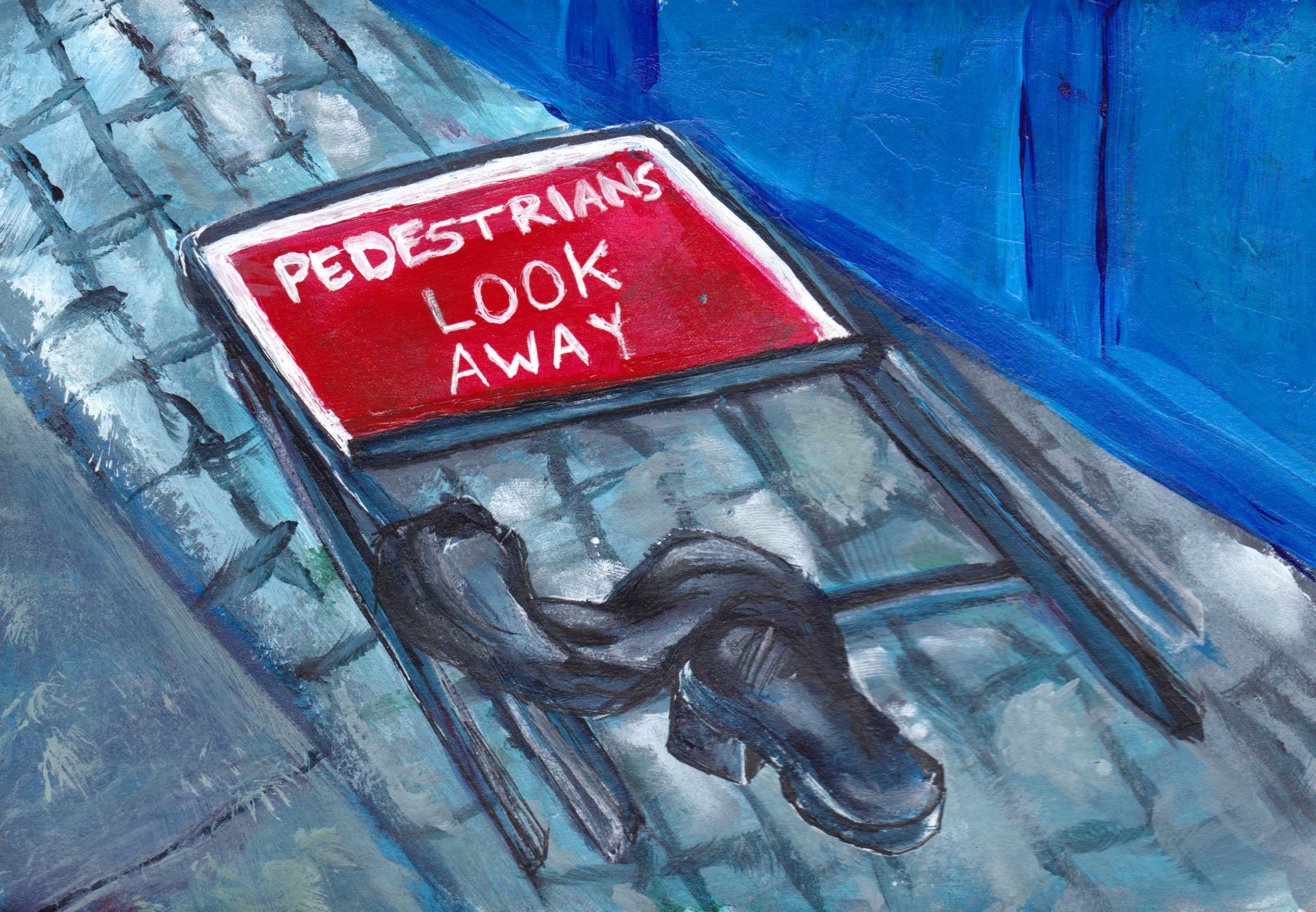 'Something Happened Here', 2015, acrylic on paper, 21.0 x 14.8cm