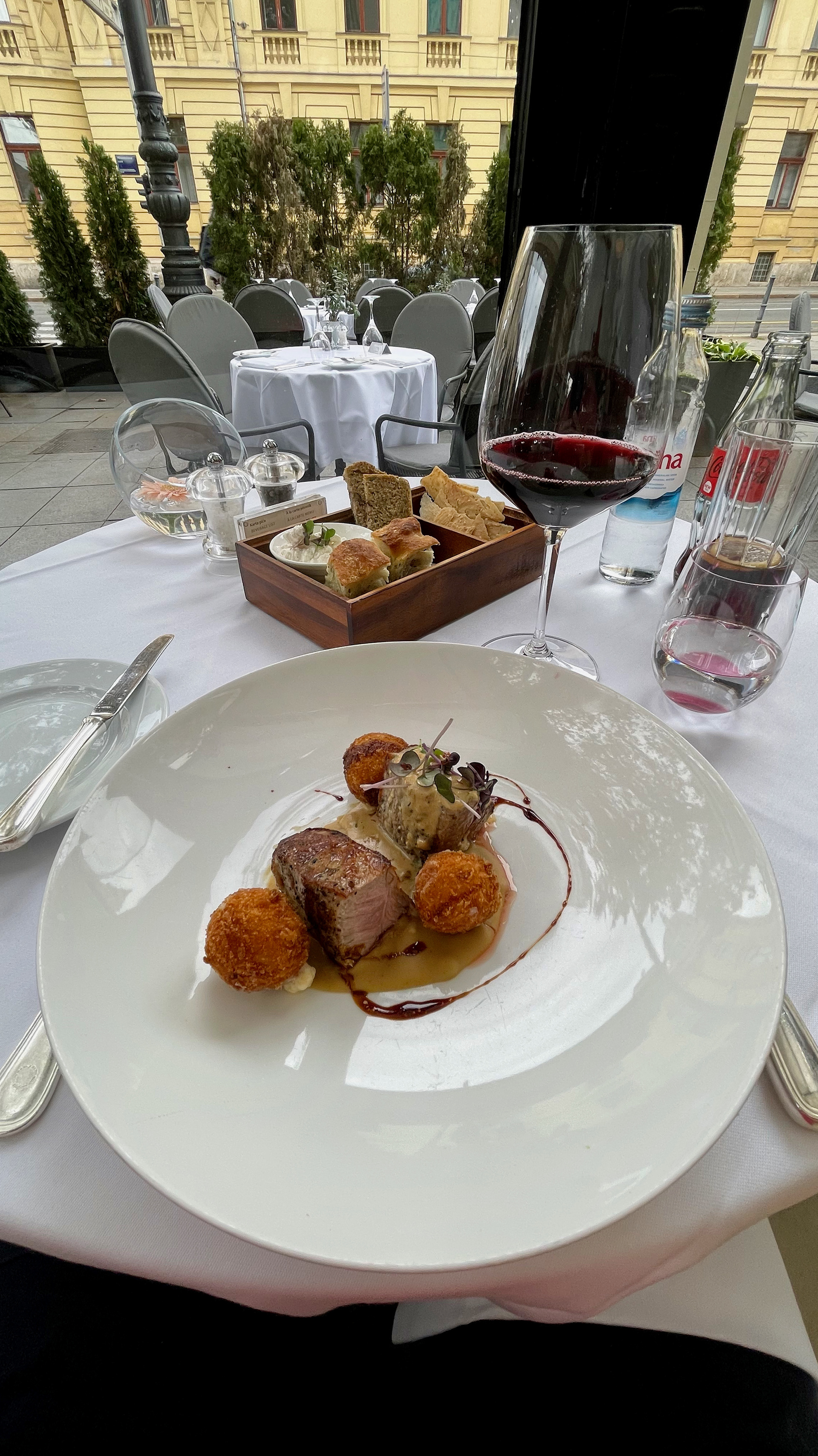 Beef Medallions with Croatian Ham Croquettes at Le Bistro Esplanade