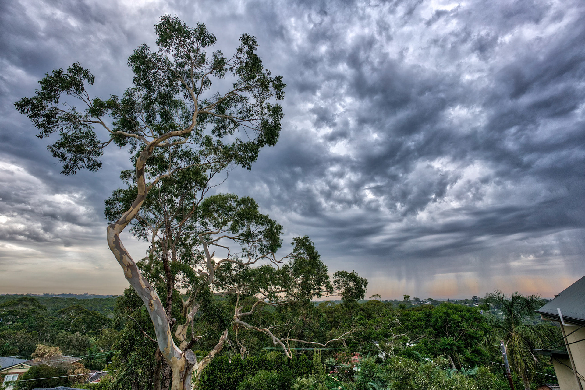 Thunderstorm passing over Sydney this morning. I was trying to capture some lightning, but was not successful, however was happy with this shot