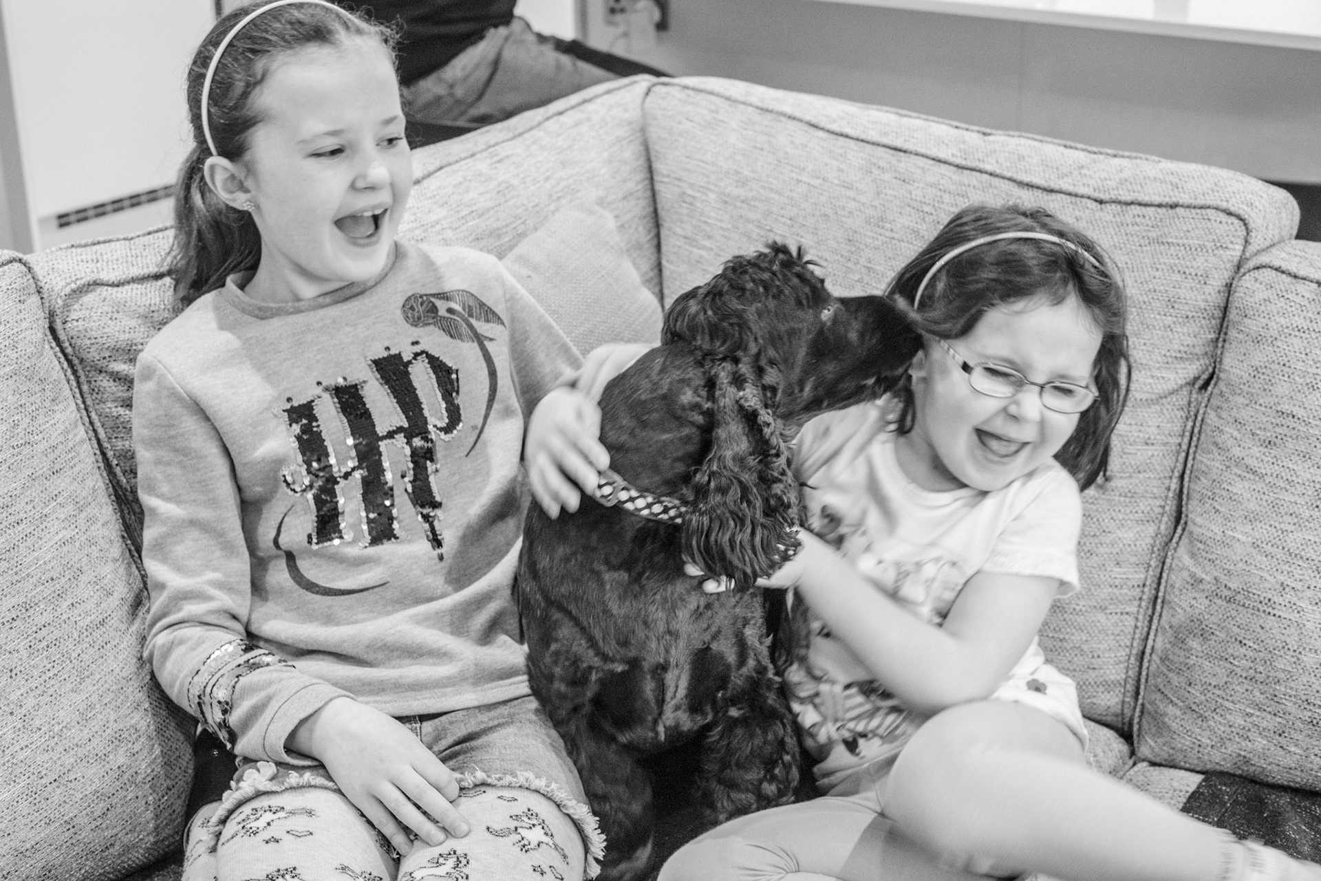 We had a visit today from these 2. Oliva always enjoys a good 'ear lick'