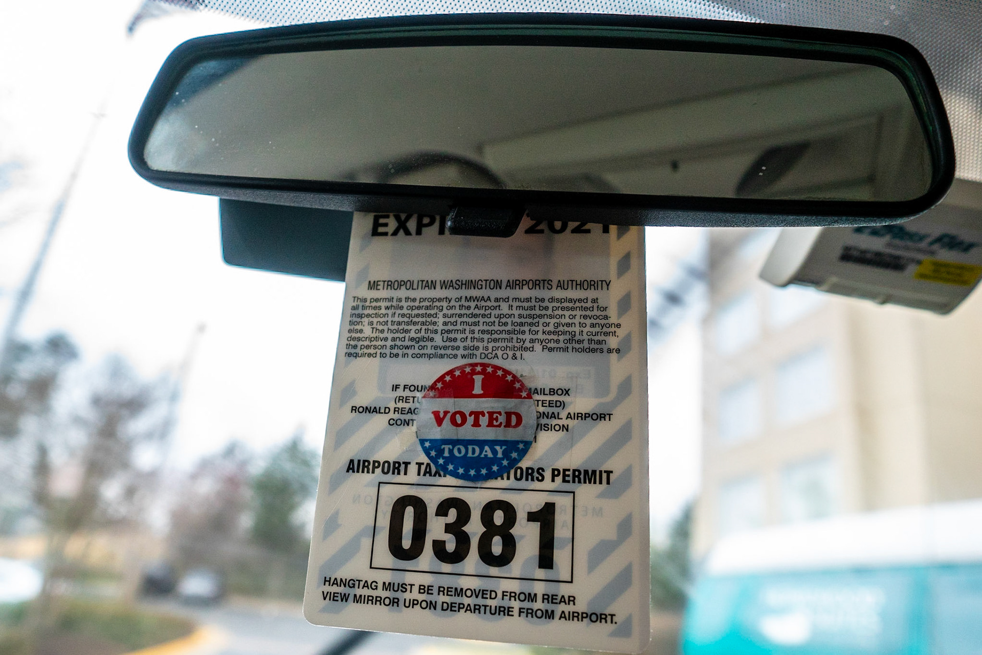 In the taxi to the airport I asked the driver did he really vote today? He laughted once he figured out what I was talking about. He had not even noticed the sticker, but told me he had out it there years ago.