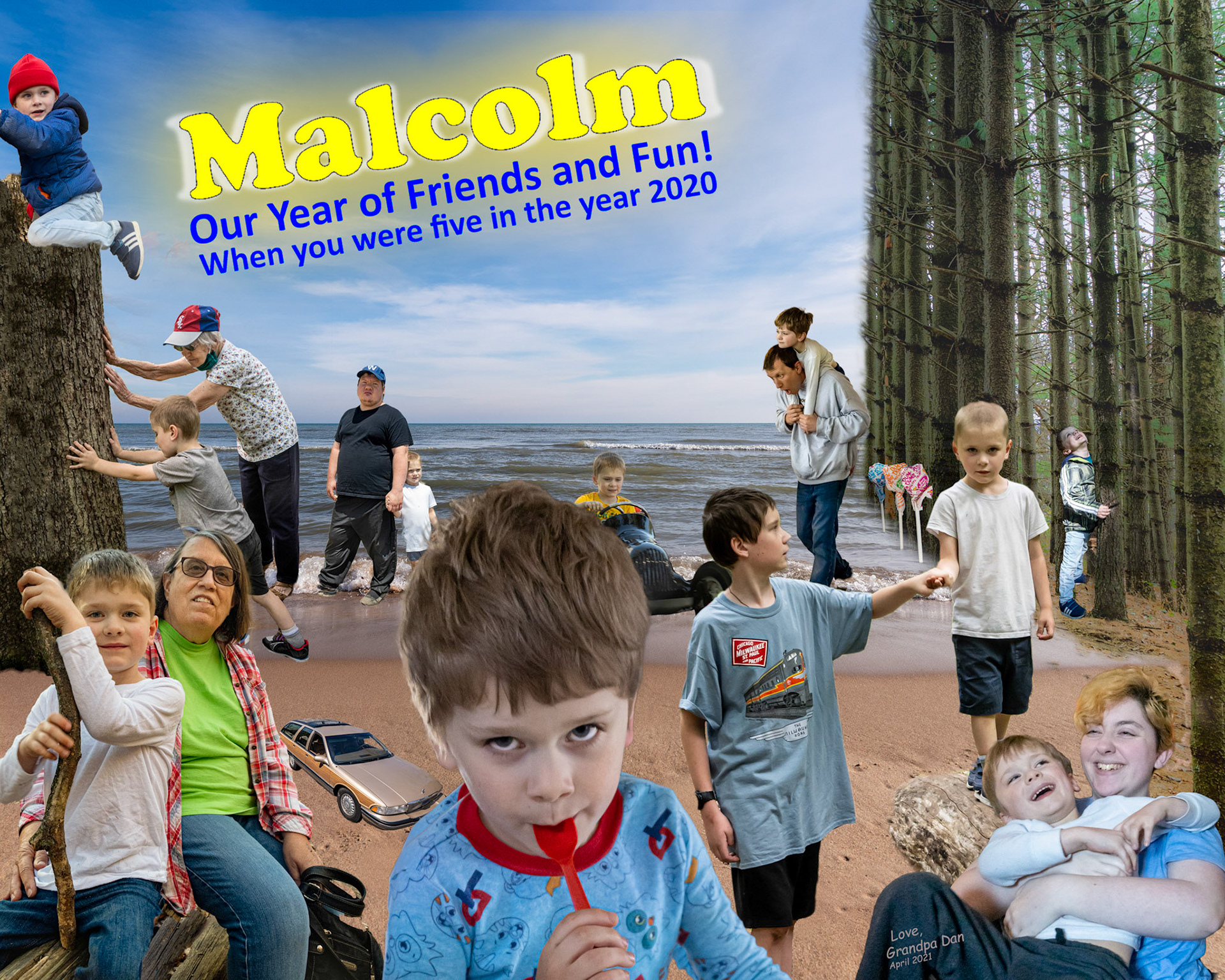 Malcolm's birthday poster,  April 2021