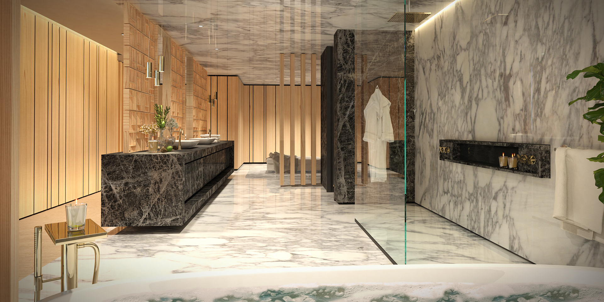 Modern master bathroom