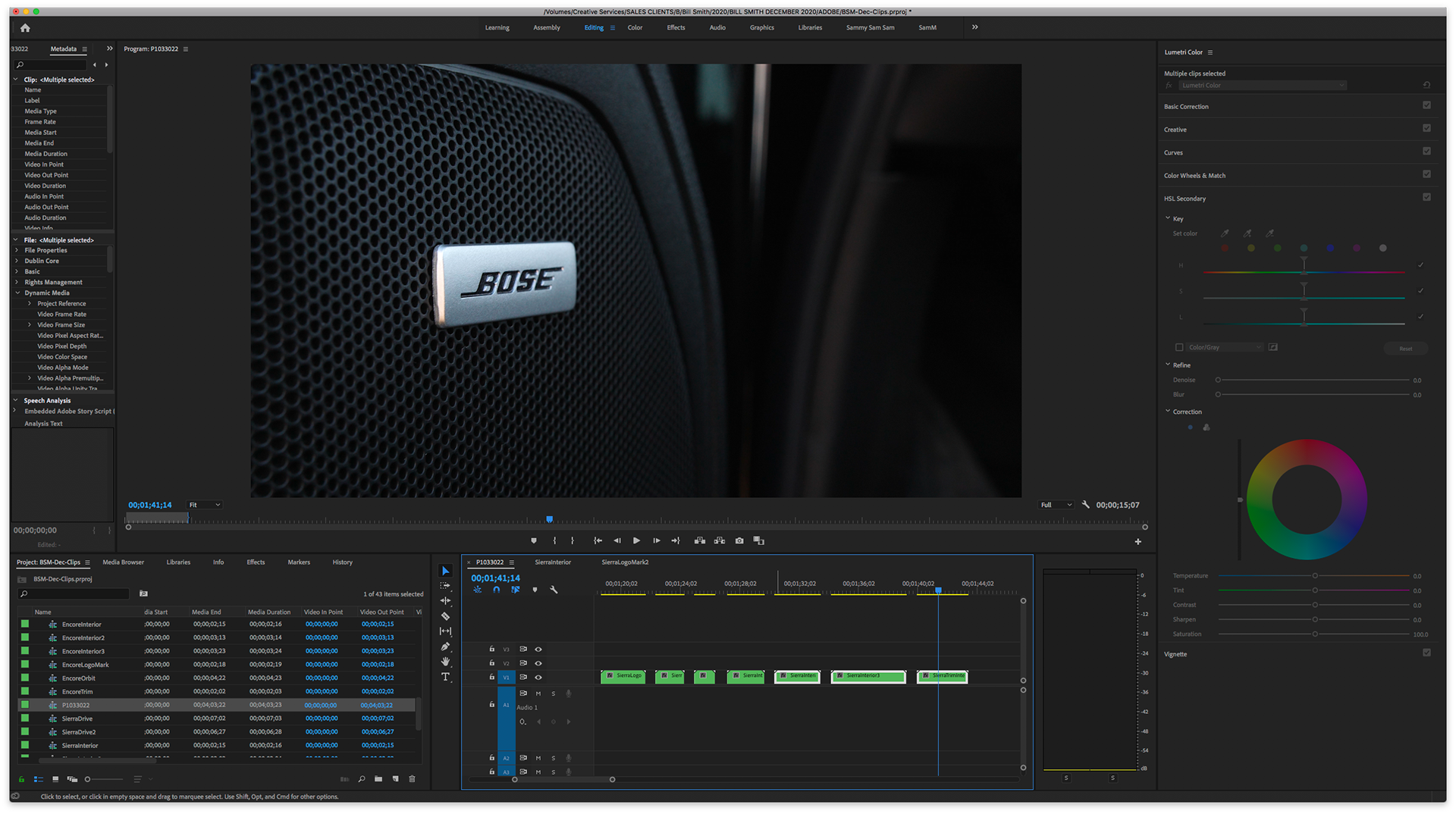 Premiere Pro for clip trimming, basic color correction, and prep work for After Effects.