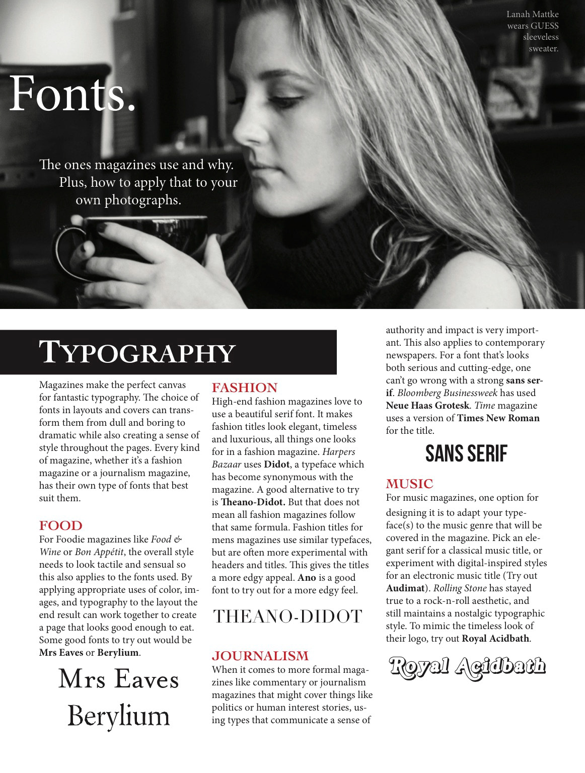 one page magazine article layout
