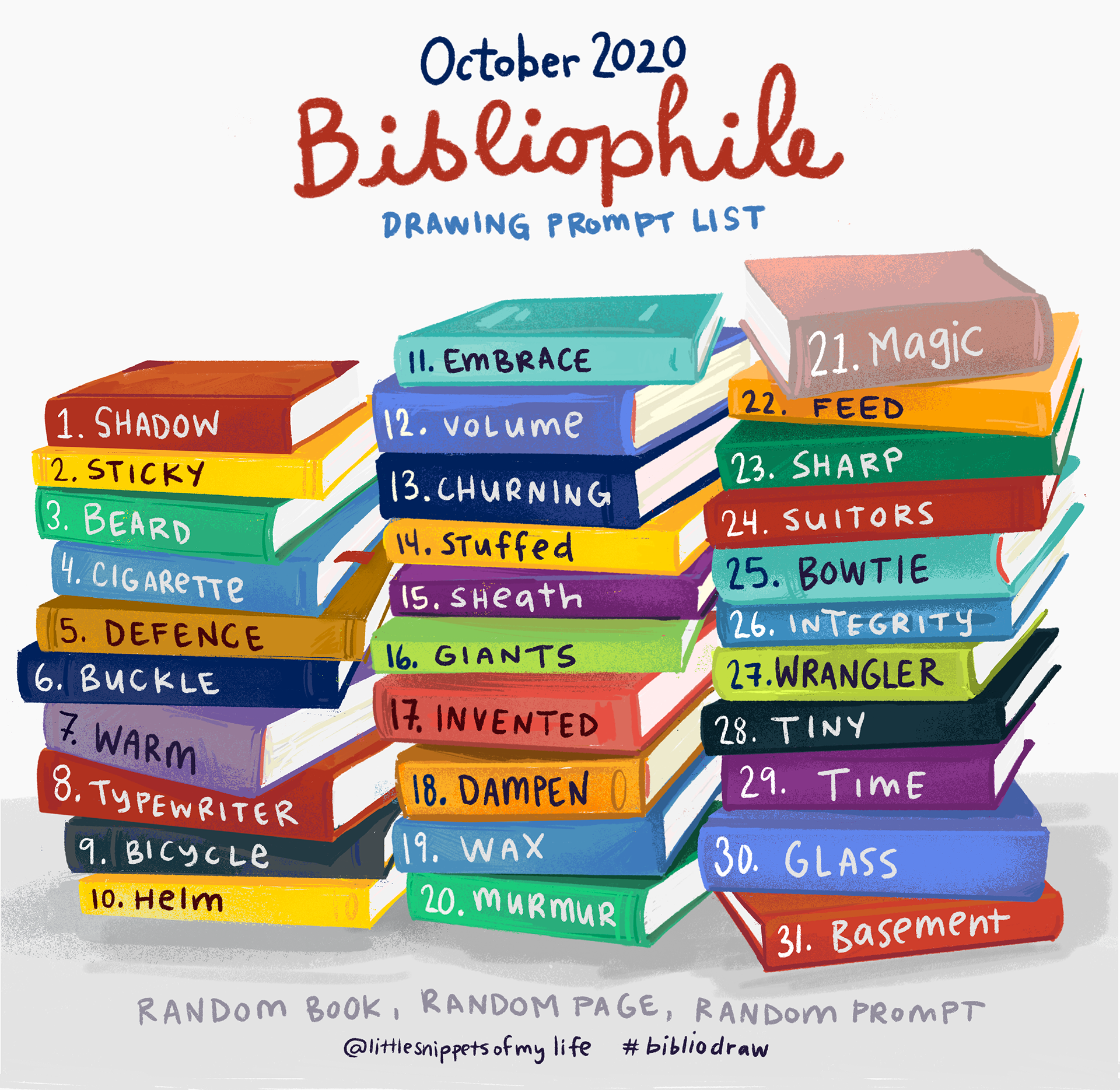 My Bibliodraw Prompts this year