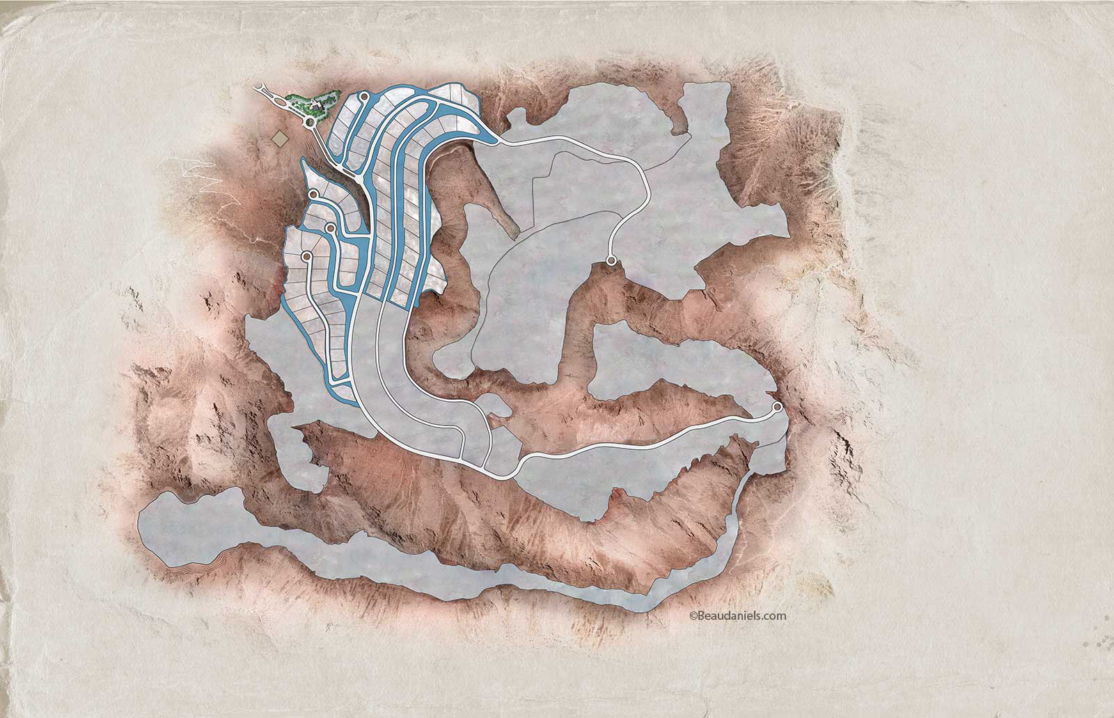 Ascaya development map to date, showing future areas to be done