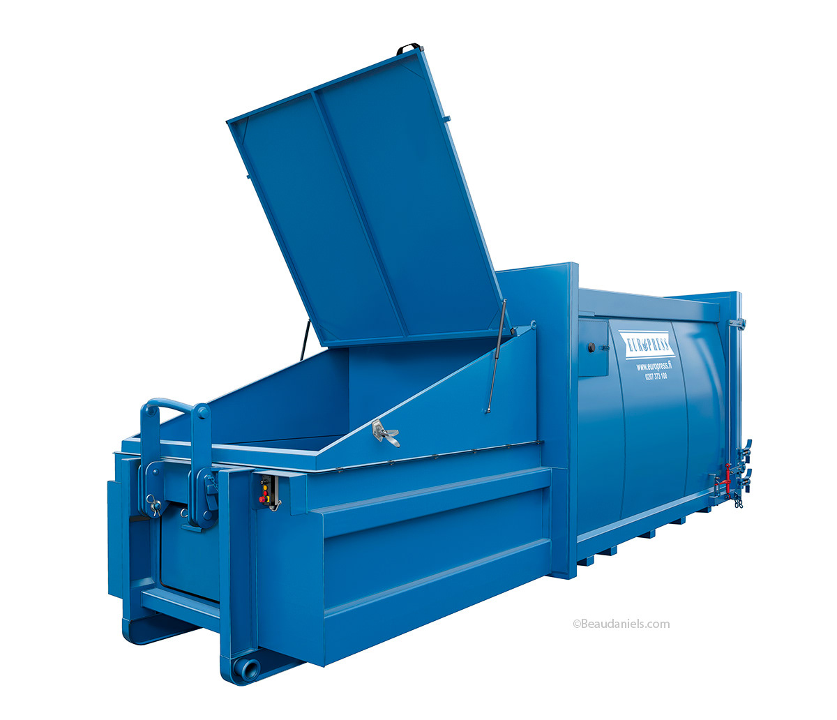 Cleaned up  and retouched trash compactor, ready for illustration.