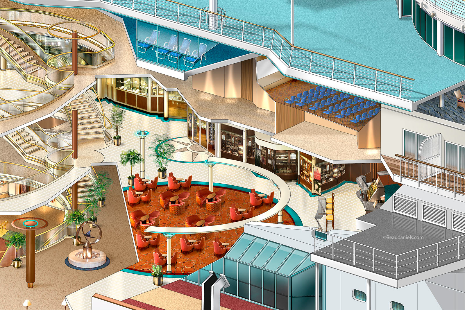 Monarch of the Seas, Shops, conference rooms etc.