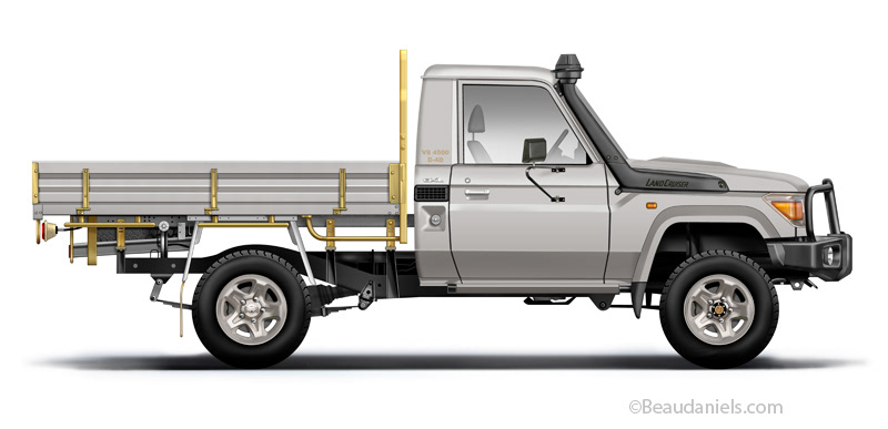 1977 VDJ79 Landcruiser illustration painted in adobe photoshop.