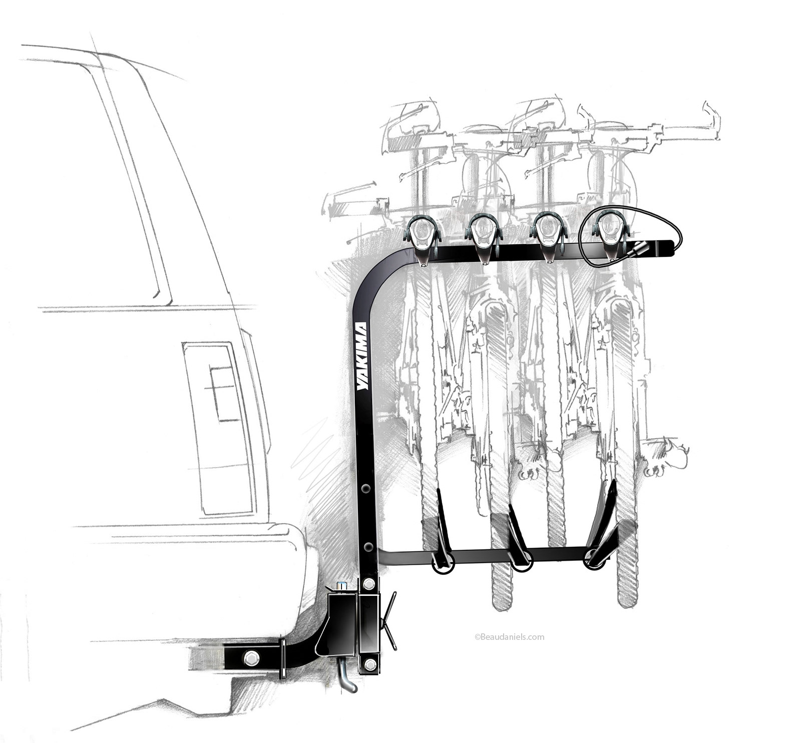 Yakima, "Roc Gate". Four bike rack