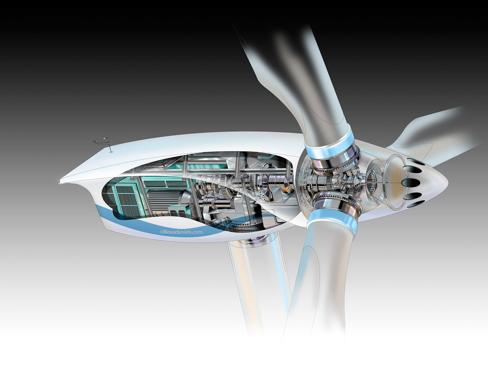 Cutaway wind turbine
